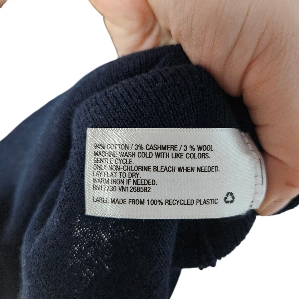 Nili Lotan x Target Navy Blue Stripe Sweater Cotton Wool Cashmere‎ Womens Medium - Picture 5 of 6